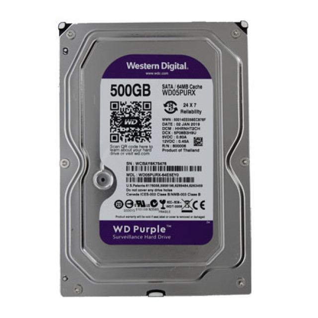 HDD PC Western Digital 500G Purple (Chuyên Camera)